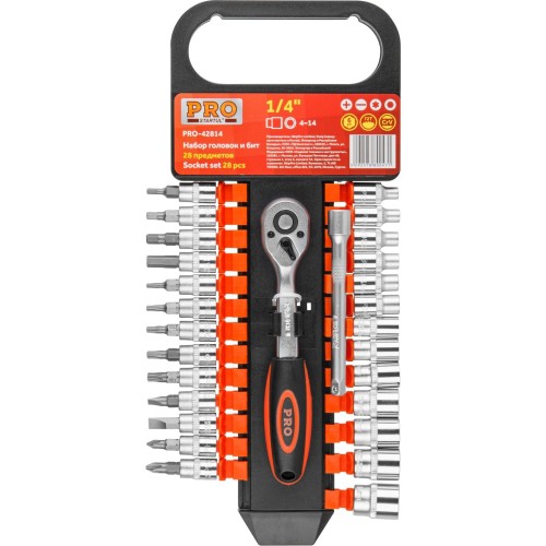 1/4" Drive Socket and Bit Set 28 pcs. PRO STARTUL PRO-42814