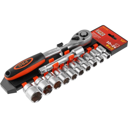Socket Set 1/2" Drive 10-24 mm 12 pcs. PRO STARTUL PRO-41412