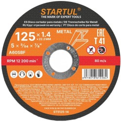 Cutting Disc 125x1.4x22.2 mm for Metal STARTUL Standart ST5125-14 Cutting Disc 125x1.4x22.2 mm for Metal STARTUL Standart ST5125-14